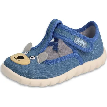 „Dětské bačkory Befado Flexi 627P003 – modré přezůvky s měkkou podrážkou“ Velikost: 23