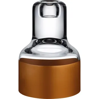 Svícen Nude, Svícen na klasickou svíčku Contour s měděnou základnou transparentní - Formadore