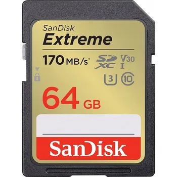 Paměťová karta Paměťová karta SDXC SanDisk Extreme 64GB 170/80 MB/s C10 V30 UHS-I U3
