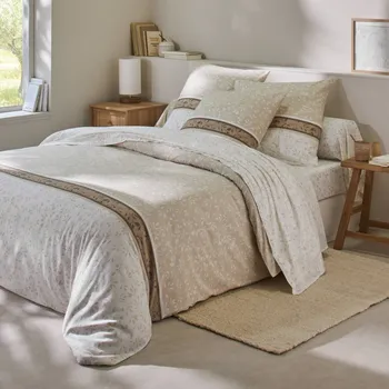 Povlečení Blancheporte Bavlněné povlečení Constance s potiskem písková povlak na polštář 63x63 cm