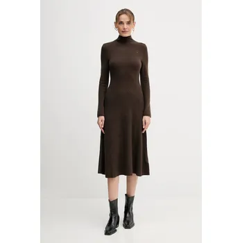 Dámské šaty Vlněné šaty Tommy Hilfiger WW0WW47303 hnědá 82A, vel. XS