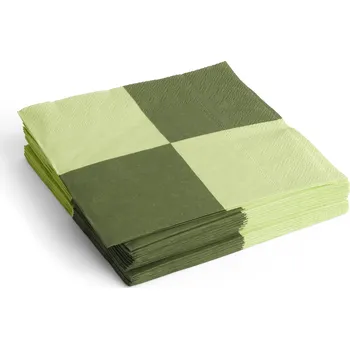 Papírový ubrousek Hay, Papírové ubrousky Hay Pattern, šachovnicový vzor, světle zelené, 40 x 40 cm, 20 ks - Formadore