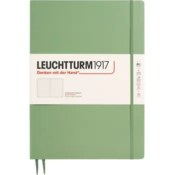 Diář Leuchtturm 1917, Zápisník tečkovaný v tvrdých deskách Leuchtturm 1917 A4+, 123 stran, šalvějově zelený, 100 g/m² - Formadore