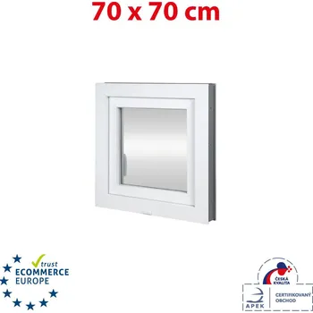 Okno Plastové okno 70x70 cm (700x700mm) otevíravé i sklopné levé bílé Trocal