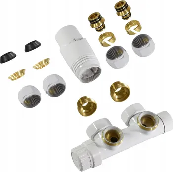 Hlavice pro radiátor TERMOSTATICKÝ VENTIL K RADIÁTORU HLAVICE BÍLÁ SADA DUOPLEX OTOČNÝ