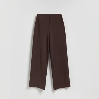 Dámské kalhoty Reserved - Kalhoty se širokými nohavicemi - pudrově hnědá - 4088T-98X - 4088T-98X-L