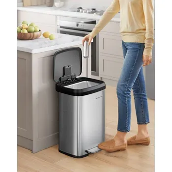 Odpadkový koš SONGMICS Odpadkový koš 50 l nerez černý