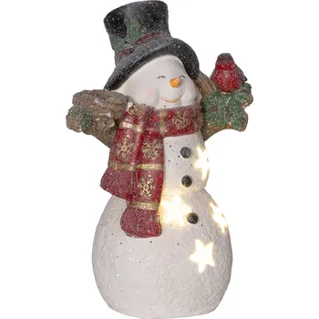 Vánoční dekorace HOMCOM Vánoční dekorační sněhulák 38 cm | pestrobarevný