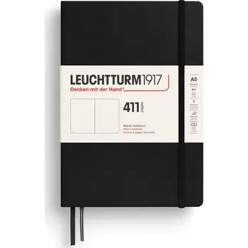 Diář Leuchtturm 1917, Notes hladký v tvrdých deskách Leuchtturm 1917 A5, 411 stran, černý - Formadore