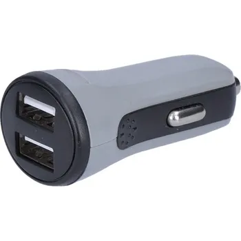 Solight USB nabíjecí autoadaptér, 2x USB, 3400mA max., DC 12-24V, bílošedivý, DC49