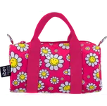 LOQI, Taška LOQI Weekender Artist Smiley Flowers S, malinová, z recyklovaného materiálu - Formadore