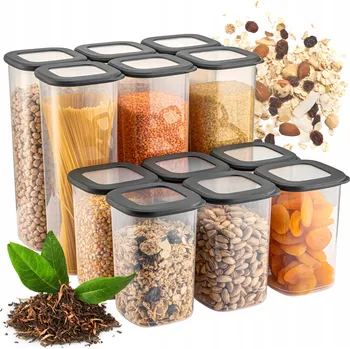 Dóza na potraviny CRALEX Tosca Sada čtvercových dóz na potraviny 12 Ks (6x 2,0 l + 6x 1,2 l)