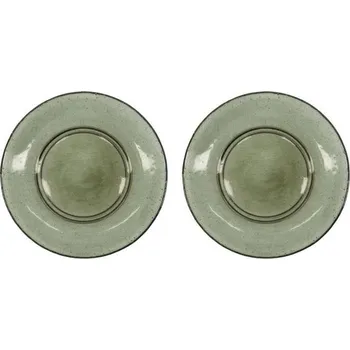 Talíř House Doctor, Snídaňové talíře Rain skleněné 21 cm zelené 2 ks - Formadore