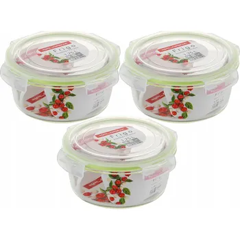 Dóza na potraviny SKLENĚNÁ NÁDOBA NA POTRAVINY KULATÝ 1750 ml OBĚDOVÝ BOX ŽÁRUVZDORNÝ SNÍDAŇOVÝ BOX