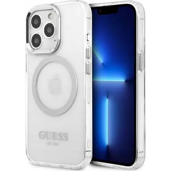 Pouzdro na mobilní telefon Zadní Kryt Guess pro Apple iPhone 13 Pro stříbrný
