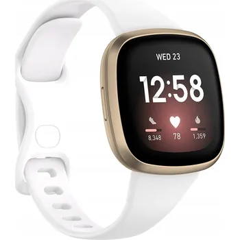 Řemínek na hodinky ŘEMÍNEK PRO HODINKY Fitbit Versa 2/Versa/Versa Lite/Versa SE BÍLÝ SILIKONOVÝ