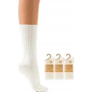 Dámské ponožky Ponožky dámské ponožky premium, bezešvé, hřejivé, ecru, žebrované