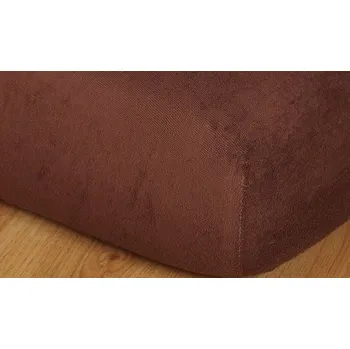 Prostěradlo froté 90x220 cm výška nad 15cm tm.hnědá