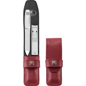Zwilling, Příslušenství pro manikúru Twinox v koženém pouzdře červené 2 díly - Formadore