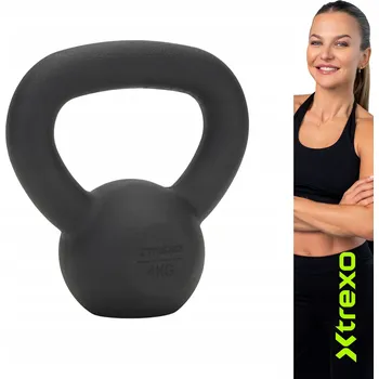 Litinový Kettlebell TREXO 4 kg černý S RUKOJETÍ