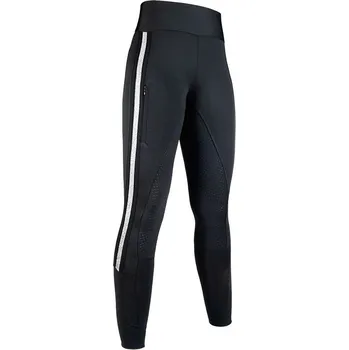 Jezdecké kalhoty Jezdecké legíny Silver Stripe Style HKM Barva: černá, Velikost: 32/34 Silikonový sed