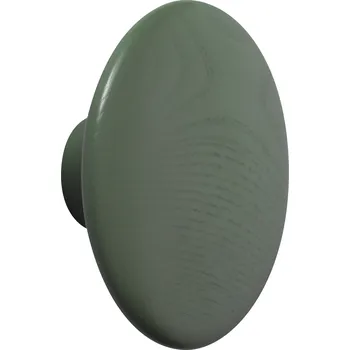 Věšák Muuto, Háček na zeď Dots Wood 6,5 cm tlumená zelená - Formadore