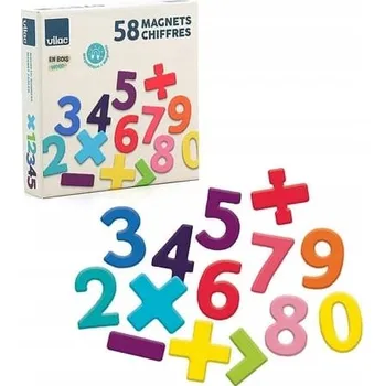 Dřevěná hračka Vilac Dřevěné magnety Čísla 58 ks