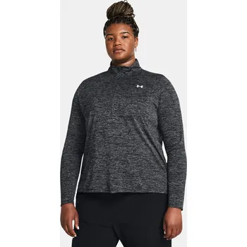 Dámské oblečení Dámské tričko Under Armour Tech 1/2 Zip - Twist&amp;-BLK - Dámské Under Armour černá 3404668