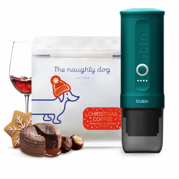 Příprava kávy The naughty dog vánoční edice Outin set - Teal