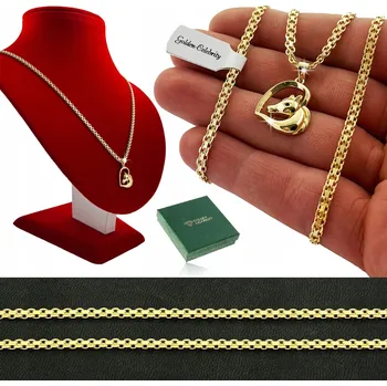 Přívěsek Dámský ŘETÍZEK BISMARK silnější 70 cm 3 mm + přívěsek s koněm 925/585 14K