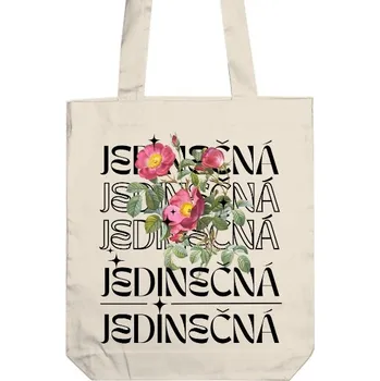 Taška z bio bavlny s potiskem Jedinečná divoká růže