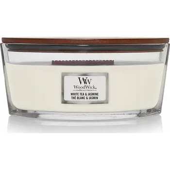 Svíčka WoodWick svíčka s dřevěným knotem Elipsa Bílá čaj a jasmín 453,6 g