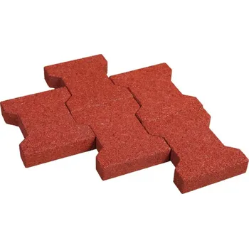 Dlažba RUBBER Dlažba zámková H-profil, červená