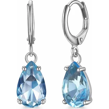 Módní doplněk Stříbrné náušnice s modrým zirkonem – kapka