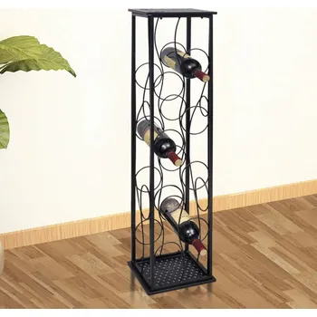 Stojan na víno vidaXL Stojan na víno na 8 lahví, kovový [240941]