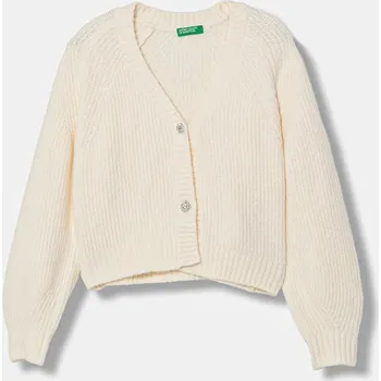 Dívčí svetr Dětský kardigan United Colors of Benetton 1RG7C601Y.G.Seasonal béžová 02X, vel. 150