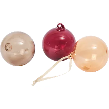 Vánoční dekorace Ferm Living, Vánoční ozdoby Ferm Living M, poloprůhledné, zlatá, žlutá a červená, 3 ks - Formadore