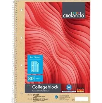 Blok Kroužkový Blok A4 80 listů čtvereček s okrajem, s dírkami do pořadače CRELANDO