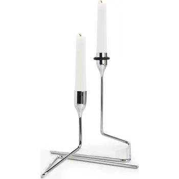 Svícen Born in Sweden, Svícny na klasické svíčky Puzzle stříbrné 2 ks - Formadore