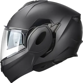 Helma na motorku KV55 SOLID - překlopná černá moto přilba KAPPA (velikost helmy: XXL (63-64 cm))