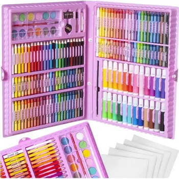 Výtvarná sada Malířská-Plátna.cz Malířská sada v kufru – 168 kreativních prvků pro kreslení a malování