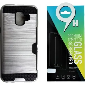 Pouzdro na mobilní telefon Zadní Kryt TelForceOne pro Samsung Galaxy A6 2018 stříbrný