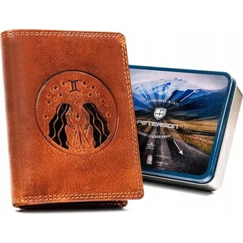 Peněženka Peterson pánská peněženka z přírodní kůže hnědá - muž