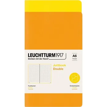 Diář Leuchtturm 1917, Tečkované zápisníky v měkké vazbě Jottbook A6, žlutý a oranžový, 80 g/m², 2 ks - Formadore