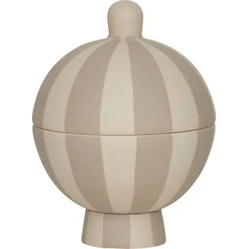 Dóza na potraviny OYOY, Dekorativní nádoba Toppu, 8,5 cm, béžová - Formadore