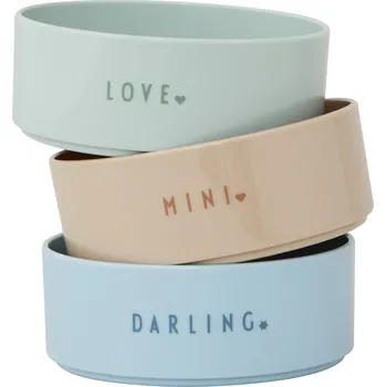 Talíř Design Letters, Mističky Mini Favourite zelená, béžová a modrá 3 ks - Formadore