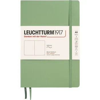 Diář Leuchtturm 1917, Notes hladký v měkké vazbě Leuchtturm 1917 A5, 123 stran, šalvějově zelený, 80 g/m² - Formadore