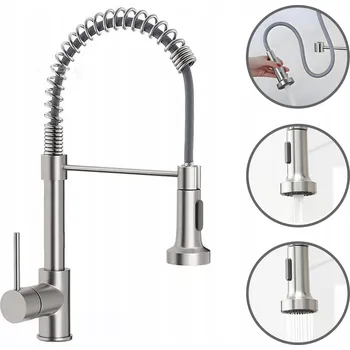 Vodovodní baterie Kuchyňská stojánková baterie Quadron Salma stříbrná