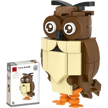ostatní stavebnice MINI KREATIVNÍ STAVEBNICE PRO DĚTI PTAK FUNNY BIRDS 3D SOVA 85 dílů 1019A-2