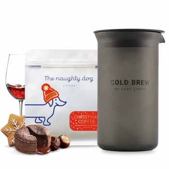 Příprava kávy The naughty dog vánoční edice Goat Story Cold Brew Set